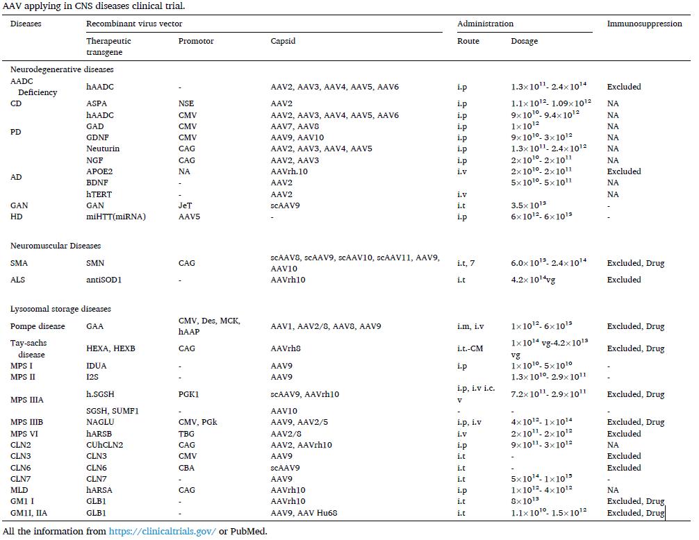 aav-applying-in-CNS-disease-clinical-trial
